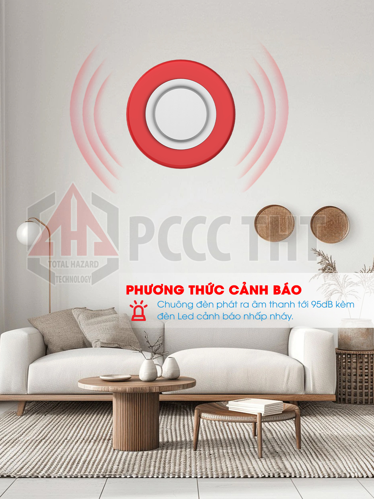 Chuông đèn báo cháy không dây – Cảnh báo cháy bằng âm thanh và ánh sáng